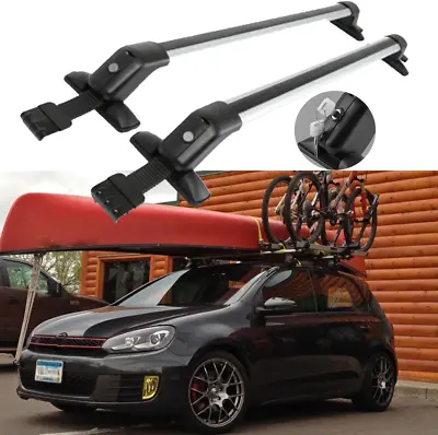 For VW MK5 MK6 MK7 Top Roof Rack Cross Bars 43.3  Luggage Cargo Carrier + Lock • $135.11