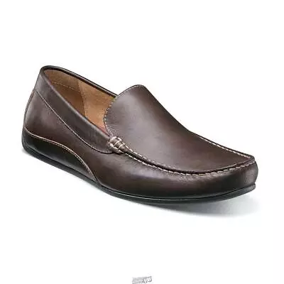 Mens Florsheim Brown Leather Loafer Driving Shoe Round Toe 7.5  Style 13298 • $104.99