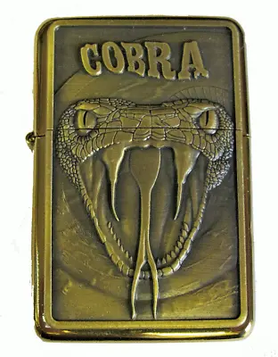 £3.49 • Buy Personalised Engraved Gold Cobra Snake Star Refillable Petrol Lighter Gift 37