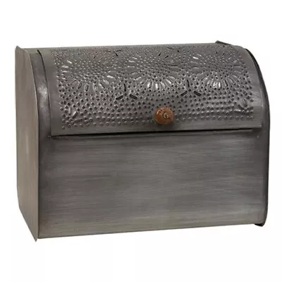 New Farmhouse Primitive Kitchen Counter Top PUNCHED TIN BREAD BOX Burnished • $79.99