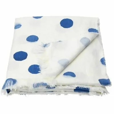 Ikea Tankvard Throw 100% Linen Blue & White 904.268.95 • £20