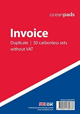 Invoice Book Duplicate Without VAT A5 148 X 210mm 2-Part Carbonless (69776) • £9.95