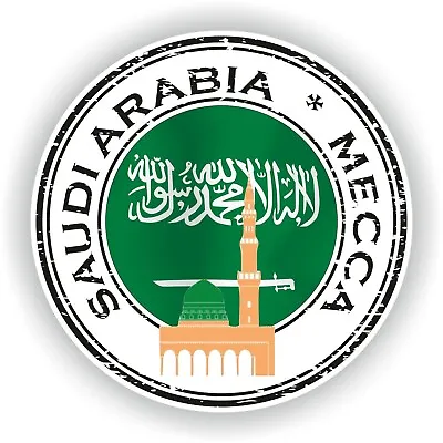 Saudi Arabia Mecca Middle East Waterproof Vinyl Flag Sticker • $2.80