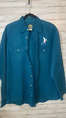 Cabelas Outdoor Gear Teal Blue  Duck Long Sleeve Button Down Shirt Mens Size Xl • $21.25