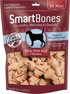Mini Bones With Real Chicken 56 Count Rawhide Free Chews For Dogs SBC 00458 NEW  • $23.01