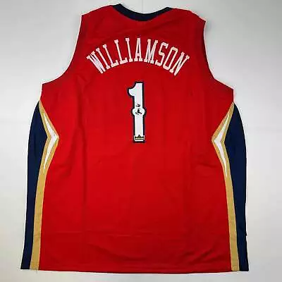 Facsimile Autographed Zion Williamson New Orleans Red Reprint Jersey Size Men XL • $74.99