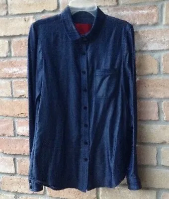 $60 • Buy Zac Posen Z Spoke NY Blue Shirt Top Button Front 100% Tencel Designer Sz 2 XS