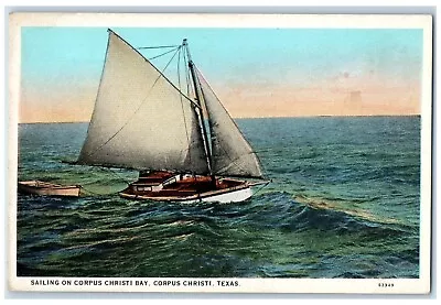 C1930's Sailing On Corpus Christi Bay Corpus Christi Texas TX Vintage Postcard • $9.72