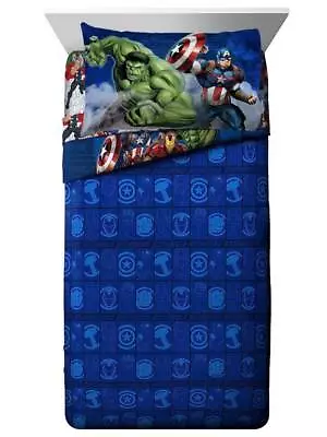 Marvel Avengers  Blue Circle  Kids Reversible Bed Set-W53994483856 W4438400034 • $101.95