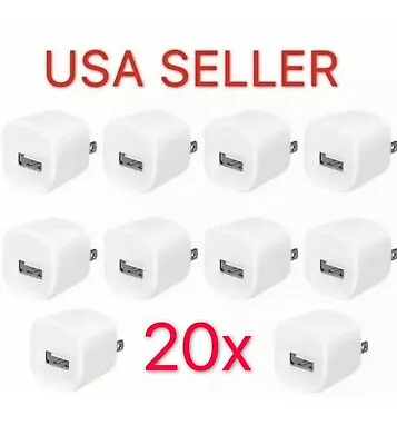 20x White 1A USB Power Adapter AC Home Wall Charger US Plug FOR IPhone 5S 6 7 8 • $19.99