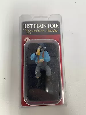 Just Plain Folk # 1063 G Scale Train Figure Man Sitting Holding Mug NEW • $10.95