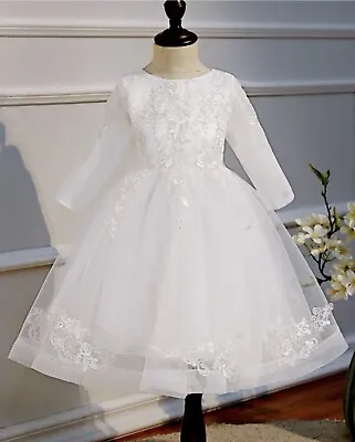 White Flower Girl Dress For Wedding Kids Lace Pageant For Ball Growls Party • $23