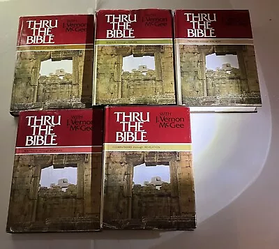 Thru The Bible J Vernon McGee 1981-1983 5 Vol Set Hardcover HCDJ Thomas Nelson • $82.99