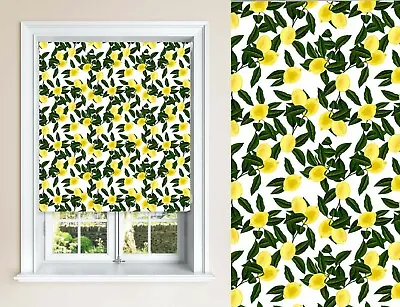 Yellow Lemon Design Blackout Roller Blinds Window Child Safety Cut To Size • £47.99