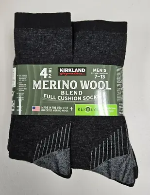 Kirkland Signature Merino Wool Mens 7-13 Outdoor Hiking Trail Socks Full Cushion • $22.99