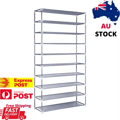 $34.95 • Buy Shoe Rack 10 Tier Stackable Design Storage Hold Up To 50 Pair Sturdy Frame Metal