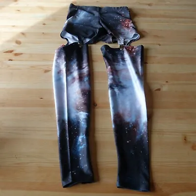 BLACK MILK Suspender Leggings BLACK MILK Black Galaxy Leggings Grunge Clothing • $150.55