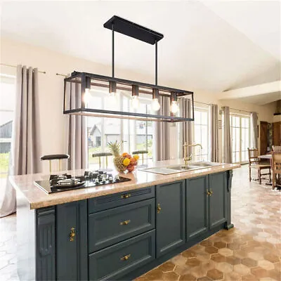 Farmhouse Pendant Chandelier 5 Light Dining Room Light Fixture Island Lighting • $69.91