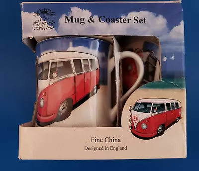 $37.77 • Buy Vtg Coffee Tea Cup Mug & Coaster Volkswagen VW Camper Van England NIB RARE FIND!