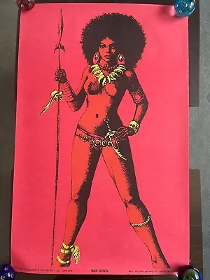 Original Rare Vintage 1970 Psychedelic  WAR QUEEN  Black Light Poster. • $100