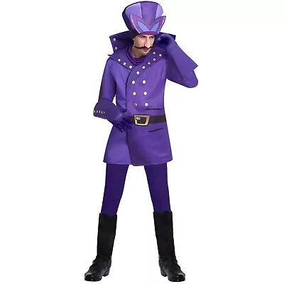 Dick Dastardly Costume Adult Men Wacky Races Cartoon Character Villain 38-48  UK • £18.99