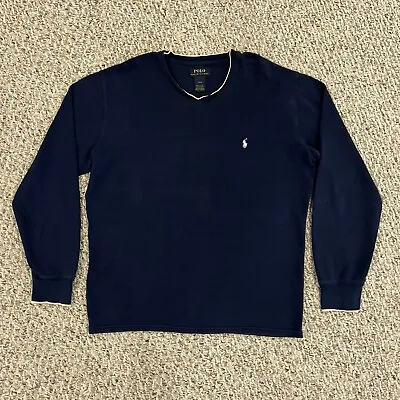 Polo Ralph Lauren Thermal Shirt Mens Vneck Long Sleeve Pullover • $11.99