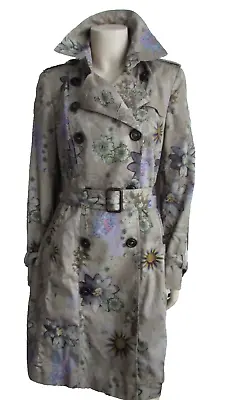 Marc Cain Cotton Floral Coat Detachable Belt Fully Lined BNWTS Size N3 • $55.95