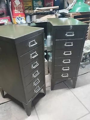 Vintage Green STOR Owen & Randell Metal 6 Drawers Filing Cabinet • £110