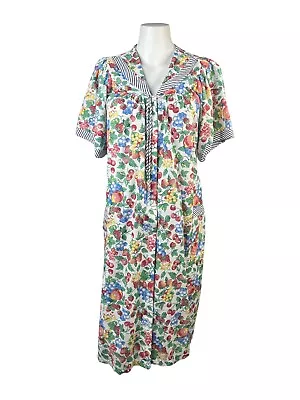 Vintage Morning N.E.W.S Button Down House Coat/Night Gown Sz Medium • $27.95