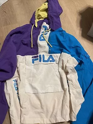 Vintage Fila Windbreaker Hooded Pullover Jacket Size M Authentic • $32