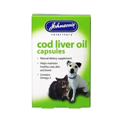 Johnsons Cod Liver Oil Capsules 170 Capsules 40 Capsules Omega 3 Skin Coat Bone • £3.79