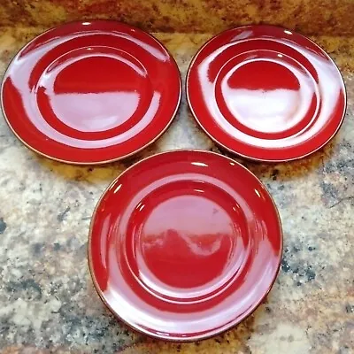 $29.95 • Buy Pottery Barn Red 8-1/2  Salad Plates Made In Italy Set Of 3 Bin 1028