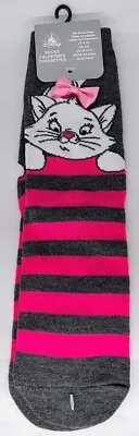 Disney Parks Marie Aristocats Pink Stripes Pair Of Long Socks Size US 4-10 - NEW • £19.27