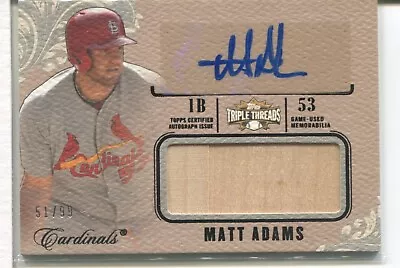 2014 Topps Triple Threads Unity Jumbo Relics /99 Matt Adams #UAJR-MA Auto • $12