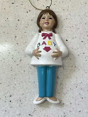 Mom To Be Resin Christmas Ornament Pregnant Woman Baby • $11
