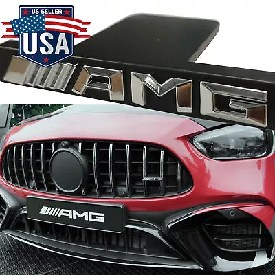 For AMG GT GTR G63 Front Grille Radiator Emblem Nameplate Black Red Grill Badge • $12.99