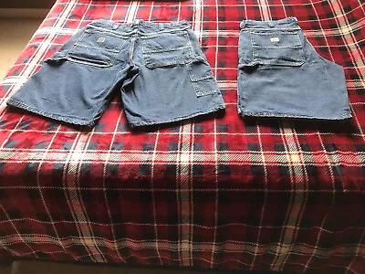 Lee Dungarees Carpenter Jean Shorts 2 Pairs Mens Sz 36 Blue Meduim Wash Denim  • $32