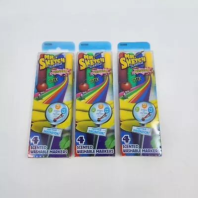 Lot Of 3 Mr Sketch STIX Scented Washable Markers Assorted Scents Colors 4 Per Pk • $12.59