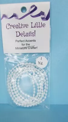 Dollhouse Miniature Christmas Decoration White Bead Garland 1 Yd CLD221 • $3.59