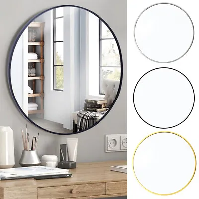 £25.95 • Buy 40-80Cm Large Round Wall Mounted Mirror Makeup Mirrors Industrial Metal Frame
