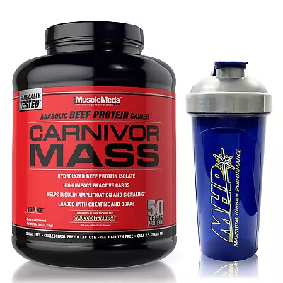 MuscleMeds CARNIVOR MASS 6 Lbs Anabolic Beef Protein + Shaker - Choose Flavor • $52.99