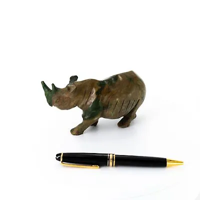Walking Rhino Original Shona Sculpture. Verdite. Imported African Fine Art • $144
