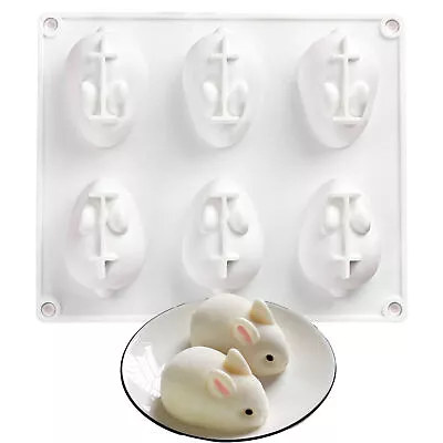 6 Cavity 3D Easter Silicone Bunny Chocolate Mold Silicone Rabbit Mold • $9.19