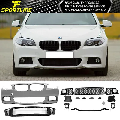 Fits 11-16 BMW 5-Series F10 M-T Msport Front Bumper Conversion W/ Fog Cover PP • $469.99