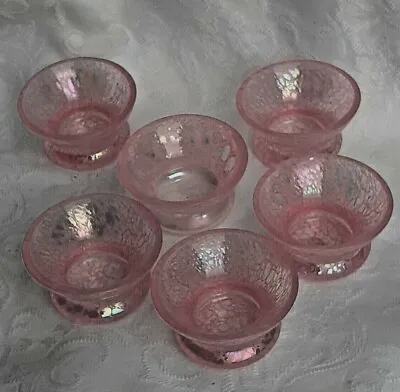 £25 • Buy Heron Glass Six Pink Tealight Holders - Gift Box - Made In Cumbria - Gift Box