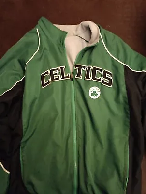 Vintage Adidas Boston Celtics Jacket Mens Green Color Block Logo Full Zip Large • $49.99