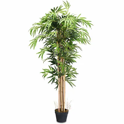 $82.49 • Buy 5-Feet Artificial Bamboo Silk Tree Green Indoor-Outdoor Home Decorative Planter