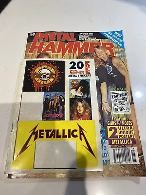 Metal Hammer Magazine Nov 1991 Magazine With Stickers • £6.50