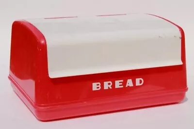 Vintage Red/White Plastic Bread Box By Lustro Ware • $50