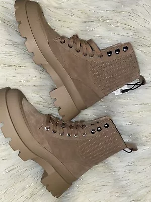 $49.99 • Buy Zara Women's Leather Tan Chunky Ankle Boots Size 39/US8 New No Box